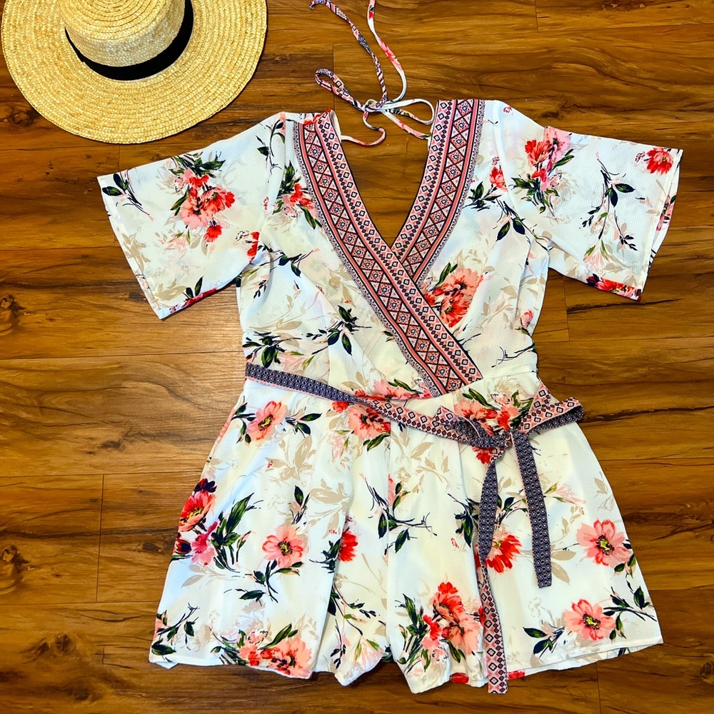 Boho Floral Romper - Large